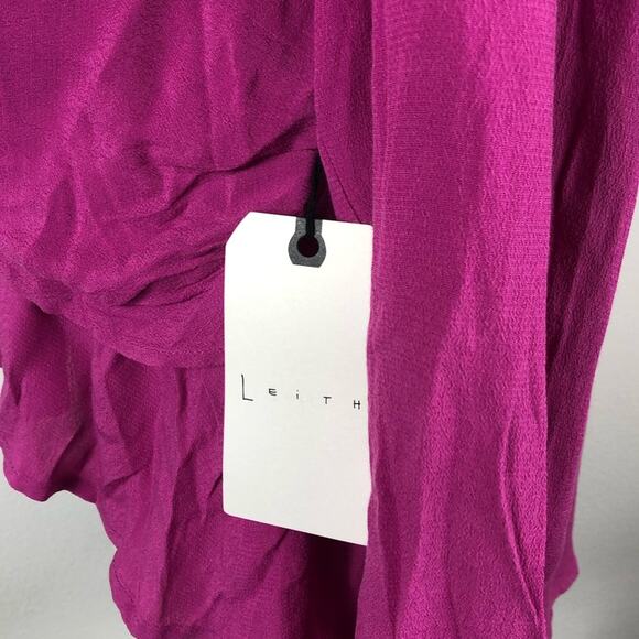 LEITH Plus Size Twist Front Long Sleeve Blouse 1X NWT Colorful Top Rayon Vibrant - Picture 5 of 7